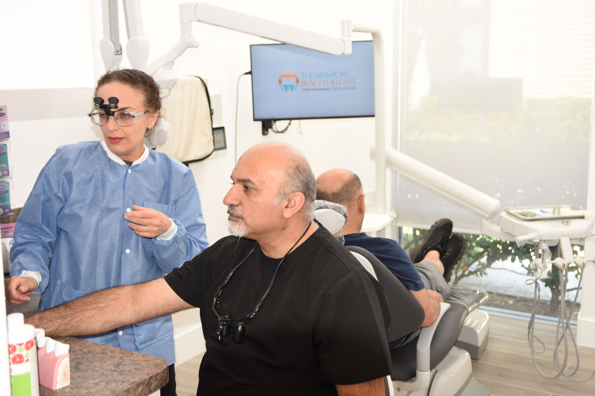 Dr. Haroonian in the treatment room
